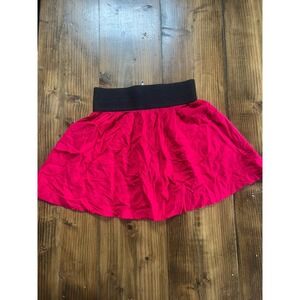 Victoria's Secret PINK Hot Pink Mini Skirt Black Elastic Waist Skater Skirt S